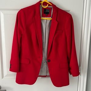 Red three quarter sleeve blazer